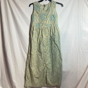 90s Pudding Shop April Cornell Dress 4 Jumper Patchwork Button Front Ditzy